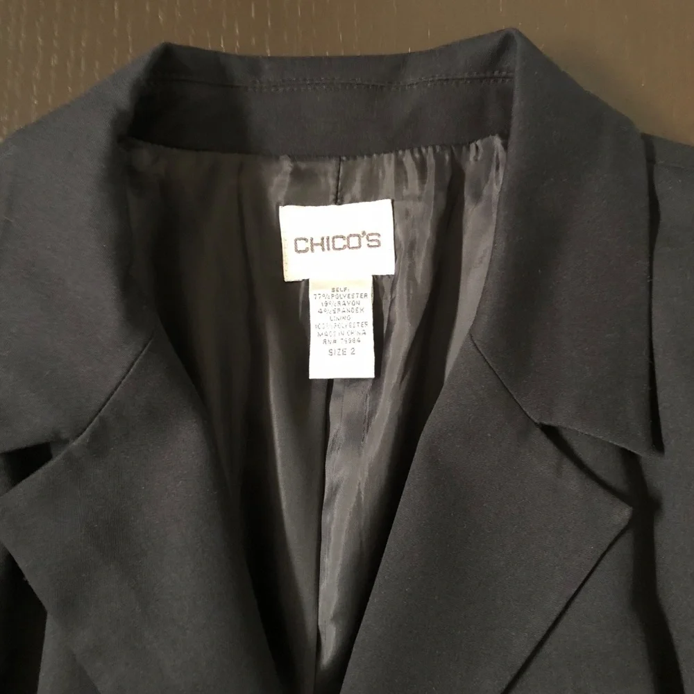 Chico's, Womens Blazer, Size 2 = 12, EUC, Black - Picture 4 of 6